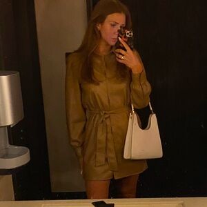 Faux Leather Aritzia Dress with Belt